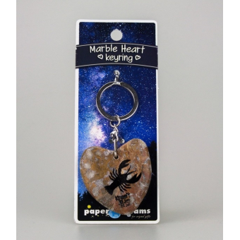 Sleutelhanger Kreeft marble heart